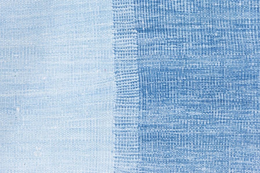 Mid-20th Century Blue Indian Dhurrie Handwoven Cotton Rug BB6534