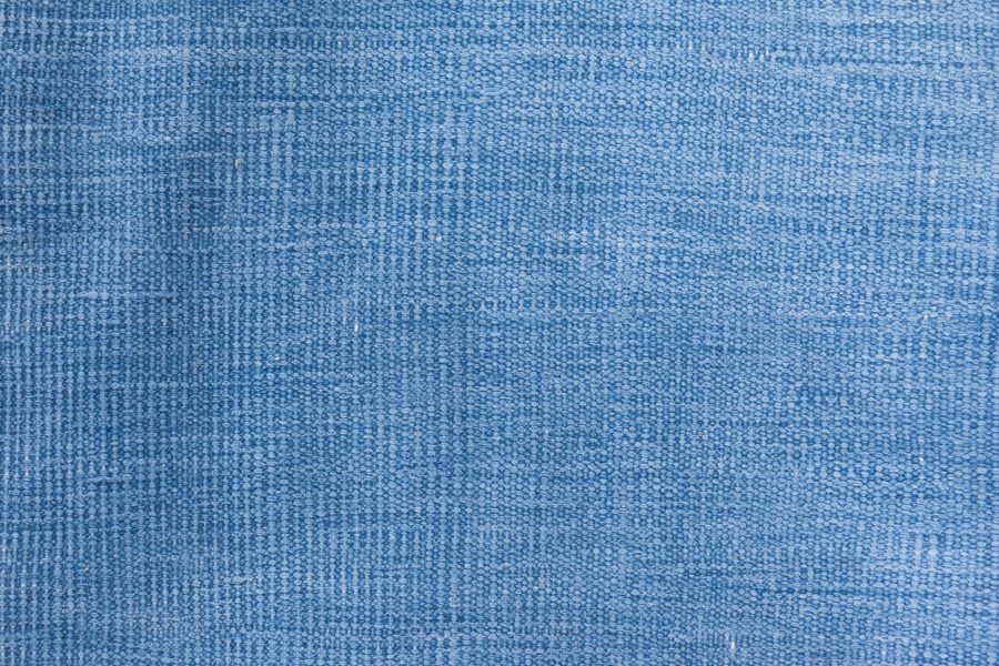 Mid-20th Century Blue Indian Dhurrie Handwoven Cotton Rug BB6534