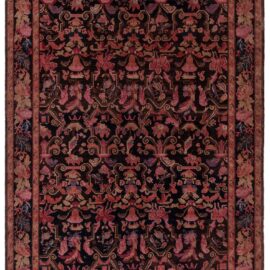 Antique Karabakh Caucasian Allover Floral Warm Tan Hand-Knotted Wool Runner – Circa 1900 Paisley Design BB9002