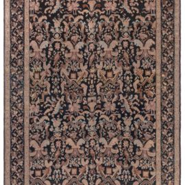 Antique Karabakh Caucasian Allover Floral Light Beige Hand-Knotted Wool Rug – Circa 1900 Paisley Design BB6581