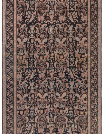 Antique Tabriz Persian Floral Allover Brown Hand-Knotted Wool Rug – Circa 1900 BB7303 Antique Tabriz Persian Floral Allover Brown Hand-Knotted Wool Rug – Circa 1900 BB7303