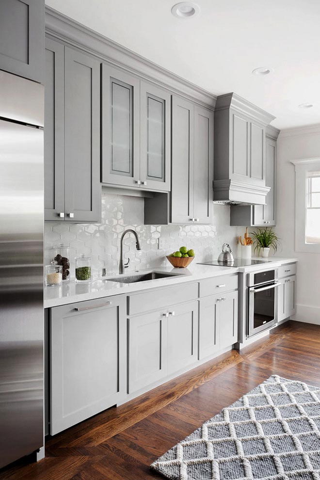 interior decor trends 2018, grey kitchen cabinets