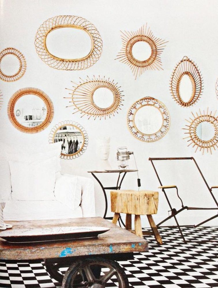 interior-decor-trends-2018-rattan-mirrors-wall