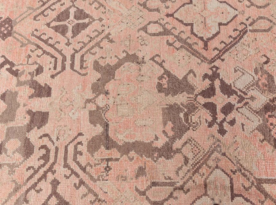 1900s Turkish Oushak Hand-Dyed Wool Rug BB6586
