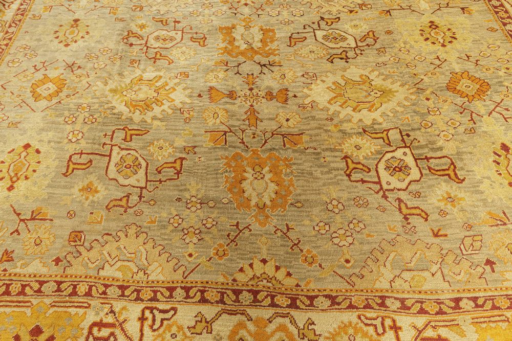 Antique Turkish Oushak Handwoven Wool Rug (Size Adjusted) BB6589