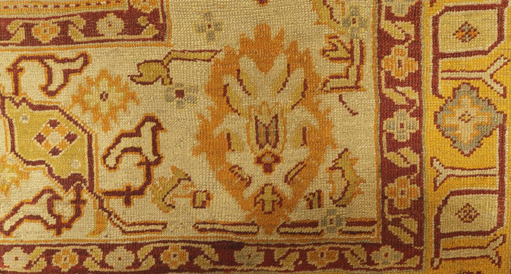 Antique Turkish Oushak Handwoven Wool Rug (Size Adjusted) BB6589