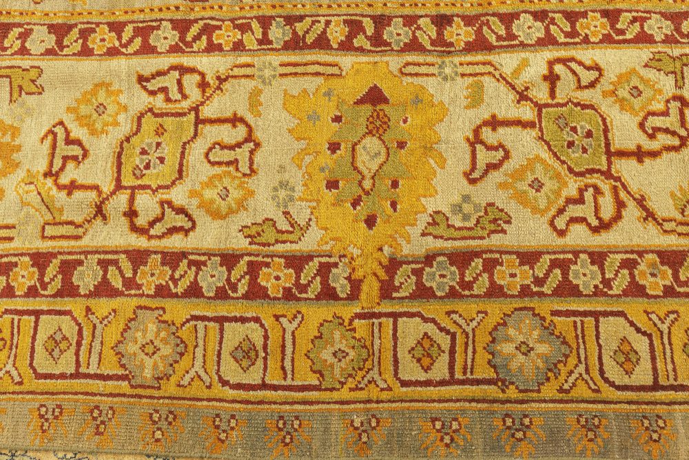 Antique Turkish Oushak Handwoven Wool Rug (Size Adjusted) BB6589