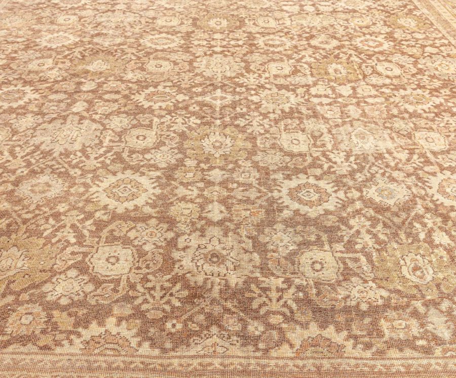 Antique Persian Sultanabad Brown Handmade Wool Rug BB6620