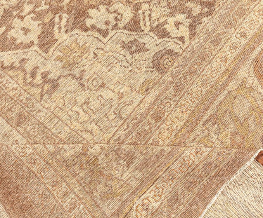 Antique Persian Sultanabad Brown Handmade Wool Rug BB6620