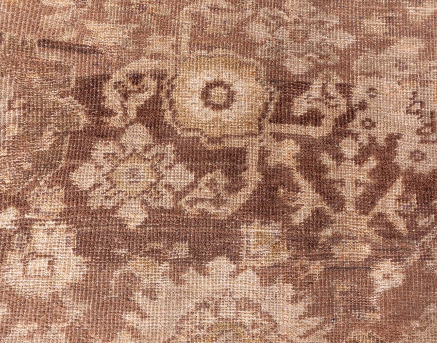 Antique Persian Sultanabad Brown Handmade Wool Rug BB8522