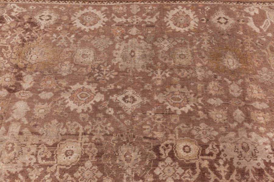 Antique Persian Sultanabad Brown Handmade Wool Rug BB8522