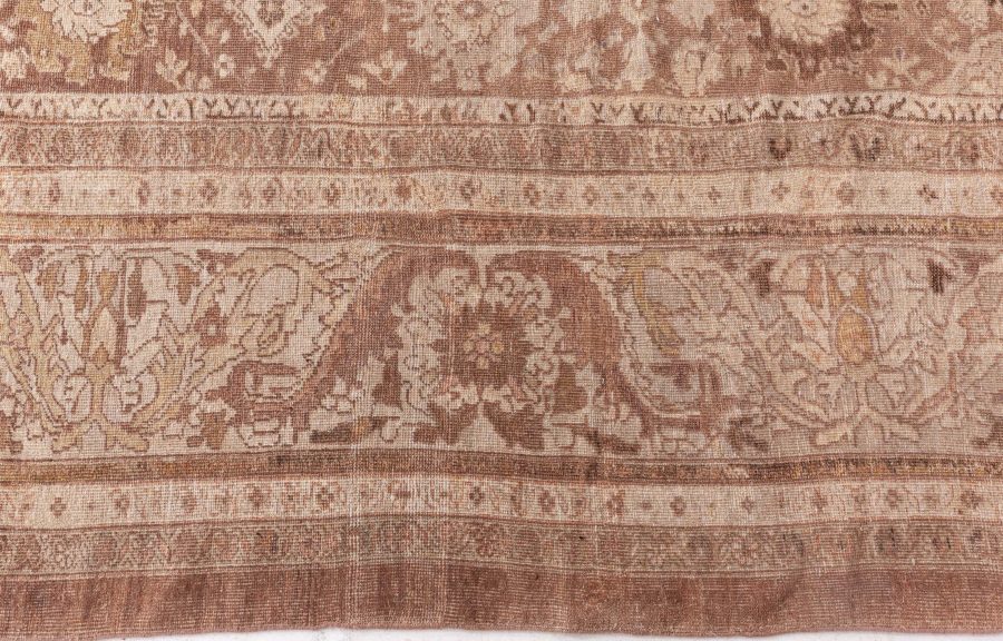 Antique Persian Sultanabad Brown Handmade Wool Rug BB8522