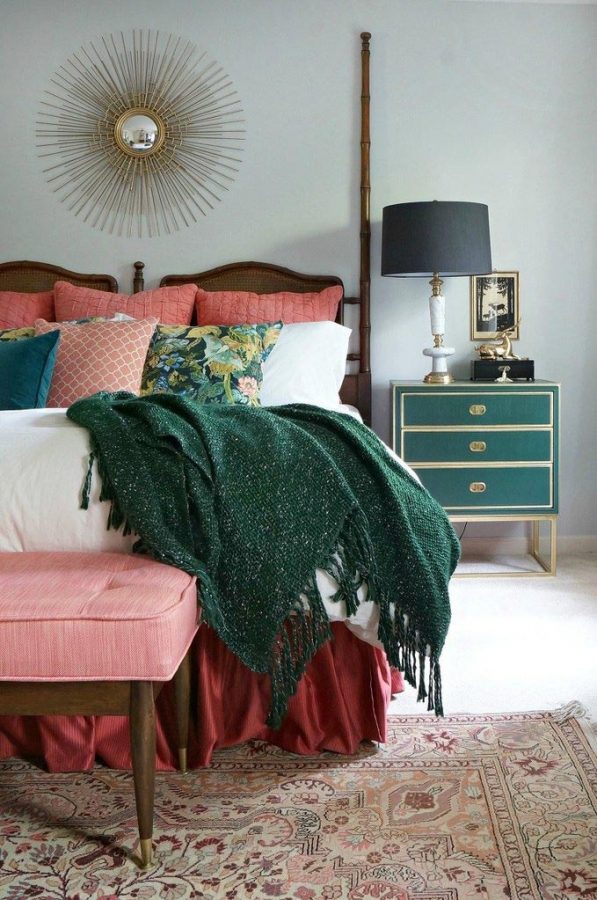 antique oriental rug in living room