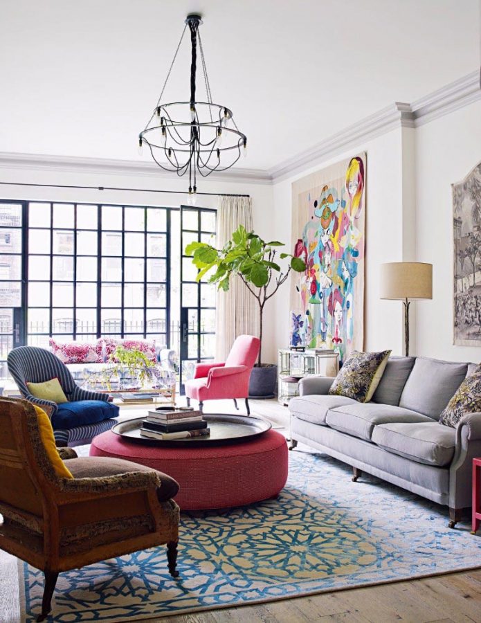 antique oriental rug in living room