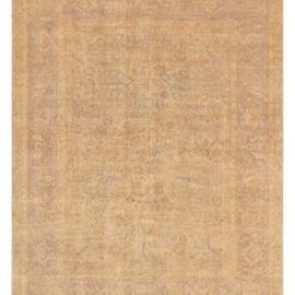 Antique Turkish Floral Allover Cream Beige Hand-Knotted Wool Rug – Circa 1920 BB8434