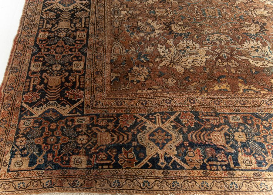 Antique Persian Sultanabad Brown Handwoven Wool Carpet BB6598