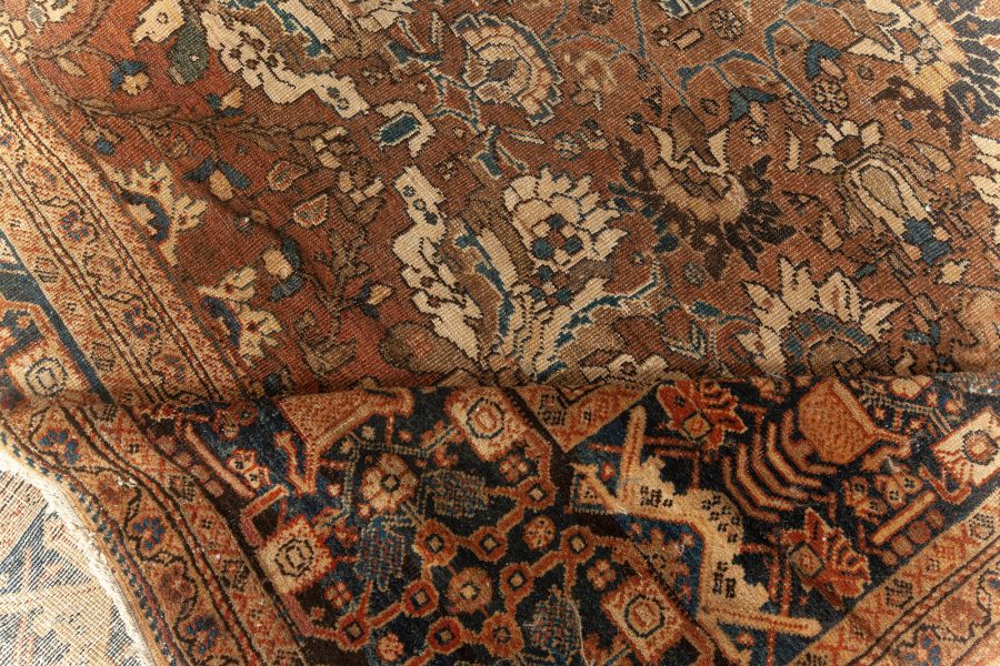 Antique Persian Sultanabad Brown Handwoven Wool Carpet BB6598