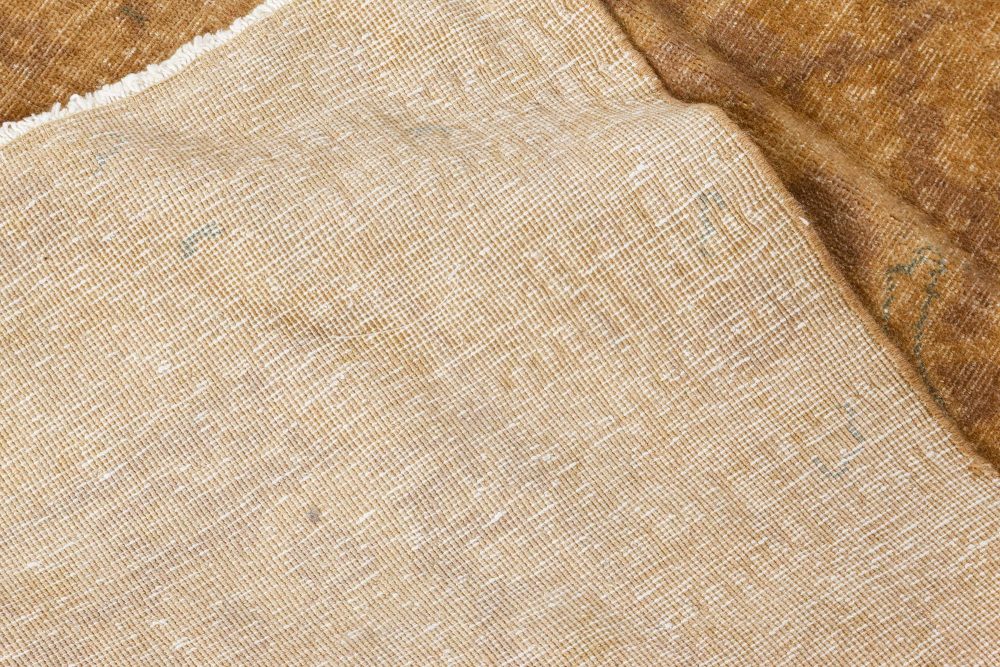 Early 20th Century Botanic Turkish Sivas Sandy Beige Mauve Brown Teal Wool Rug BB7098