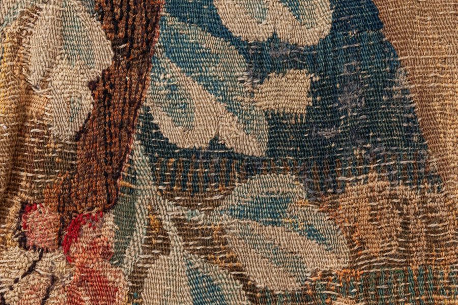 Authentic 18th Century Verdure Tapestry “Fragment” Rug BB6642