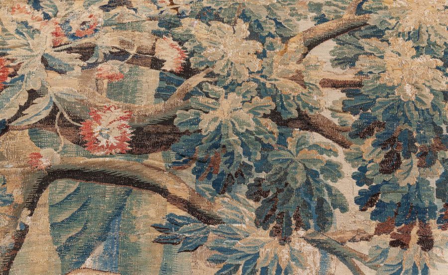 Authentic 18th Century Verdure Tapestry “Fragment” Rug BB6642