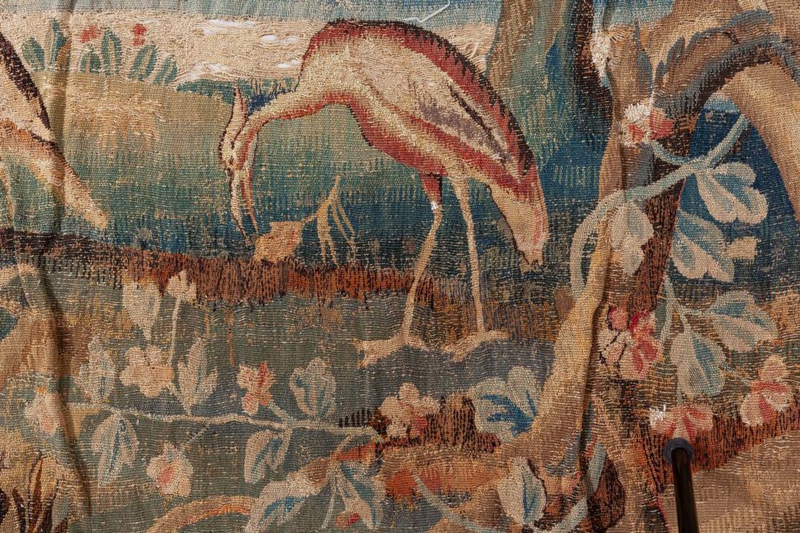 Authentic 18th Century Verdure Tapestry “Fragment” Rug BB6642