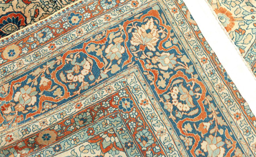 Authentic 19th Century Persian Tabriz Handmade Wool Rug BB6669