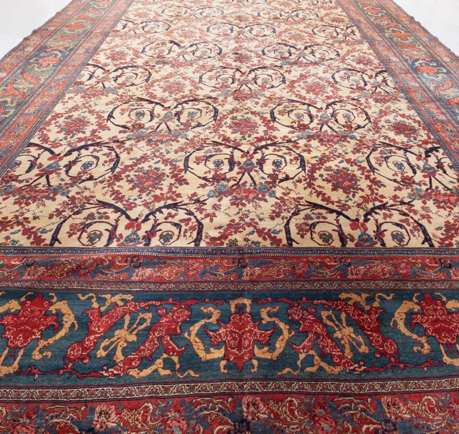 Authentic 19th Century Persian Bidjar Handmade Wool Carpet BB6671