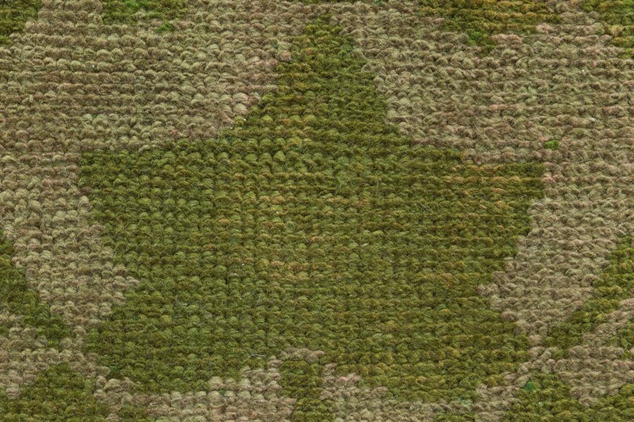 19th Century Irish Donegal Green Handmade Wool Rug BB6680