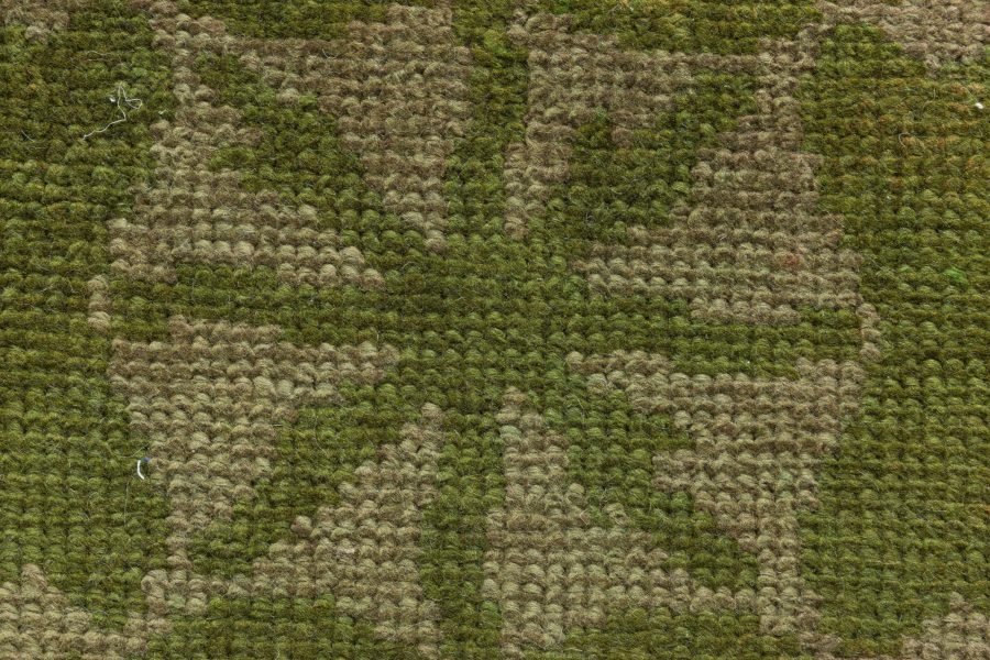 19th Century Irish Donegal Green Handmade Wool Rug BB6680