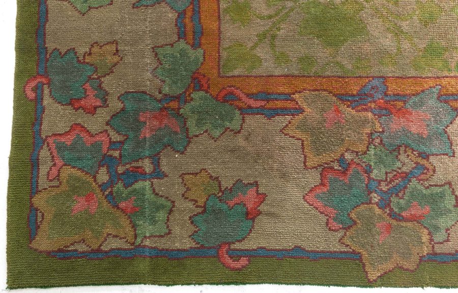 19th Century Irish Donegal Green Handmade Wool Rug BB6680
