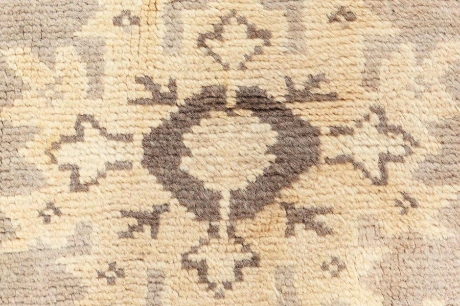 Antique Turkish Oushak Camel and Taupe Handwoven Wool Carpet BB6681