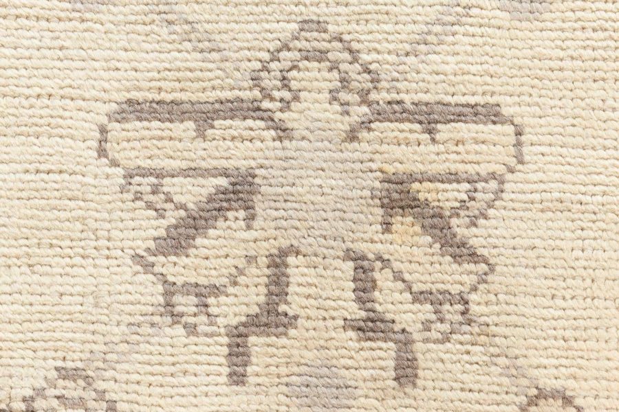 Antique Turkish Oushak Camel and Taupe Handwoven Wool Carpet BB6681