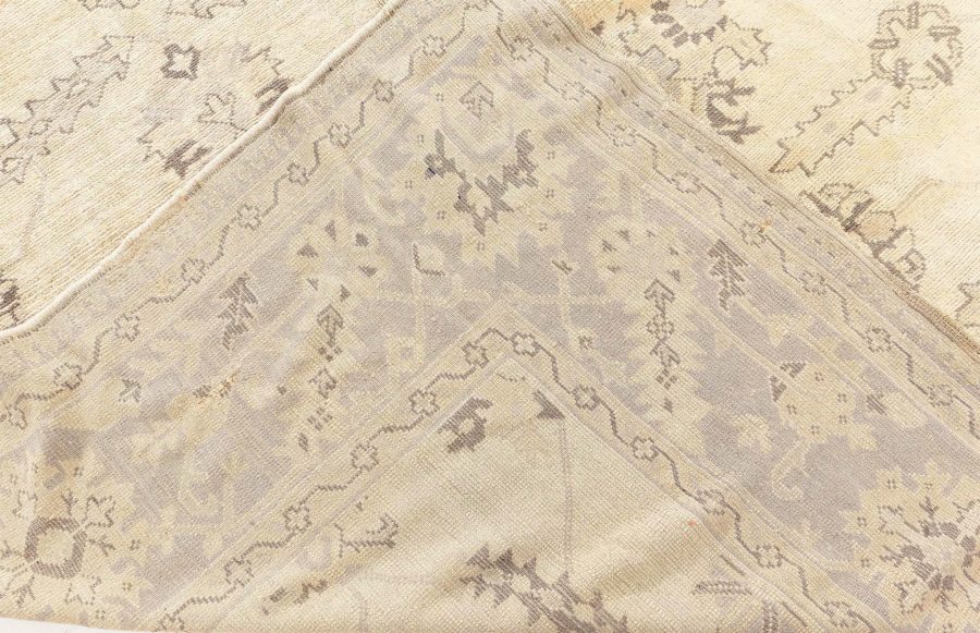 Antique Turkish Oushak Camel and Taupe Handwoven Wool Carpet BB6681