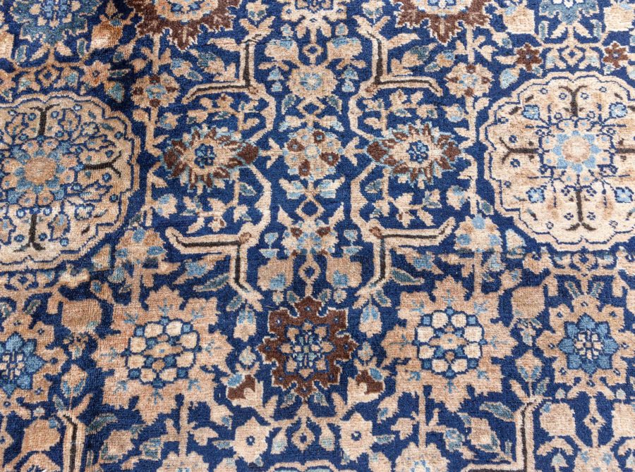 High-quality Oversized Persian Tabriz Blue, Beige Handmade Rug (Size Adjusted) BB6683