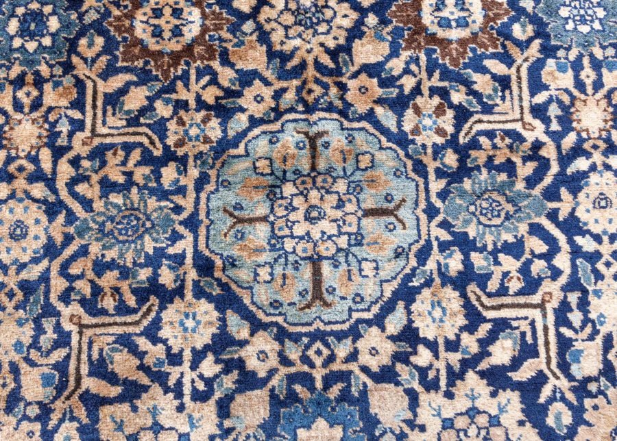 High-quality Oversized Persian Tabriz Blue, Beige Handmade Rug (Size Adjusted) BB6683