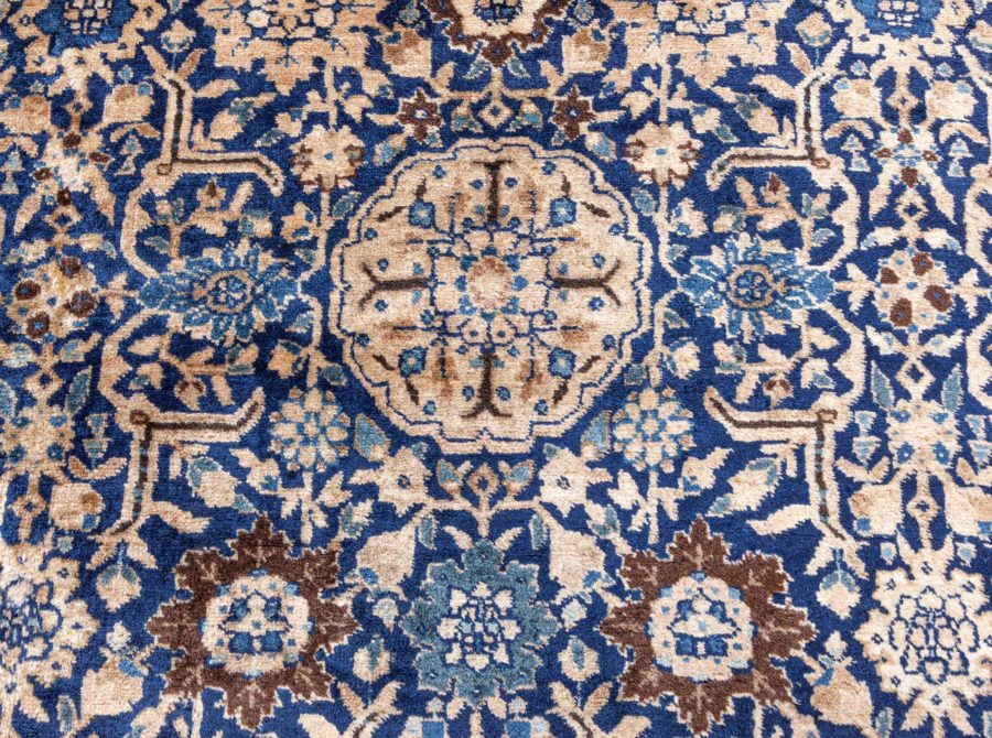 High-quality Oversized Persian Tabriz Blue, Beige Handmade Rug (Size Adjusted) BB6683