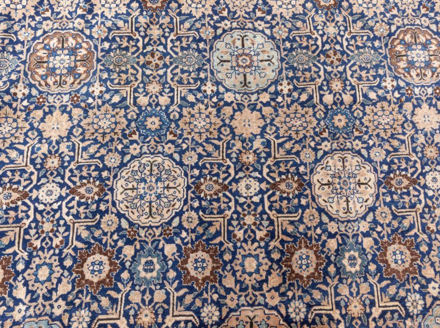 High-quality Oversized Persian Tabriz Blue, Beige Handmade Rug (Size Adjusted) BB6683