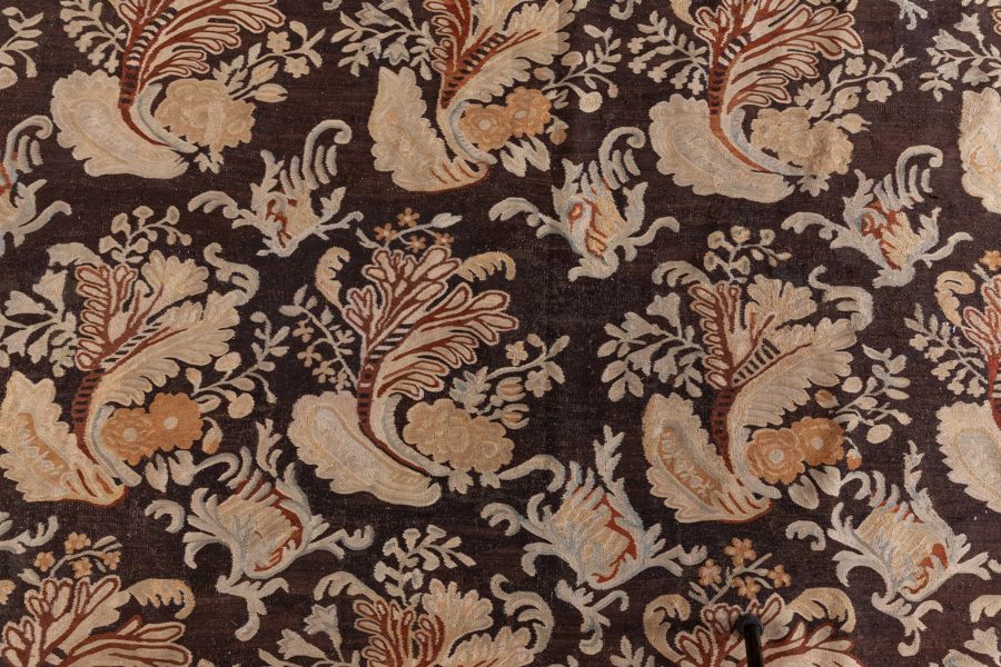 19th Century Russian Bessarabian Black Background Wool Carpet BB6685