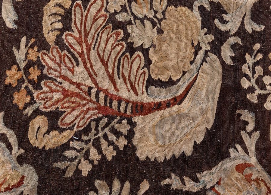 19th Century Russian Bessarabian Black Background Wool Carpet BB6685