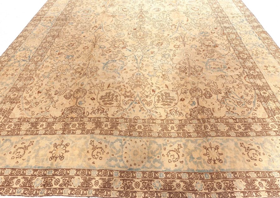 Authentic Early 20th Century Tabriz Botanic Handmade Wool Rug BB6701