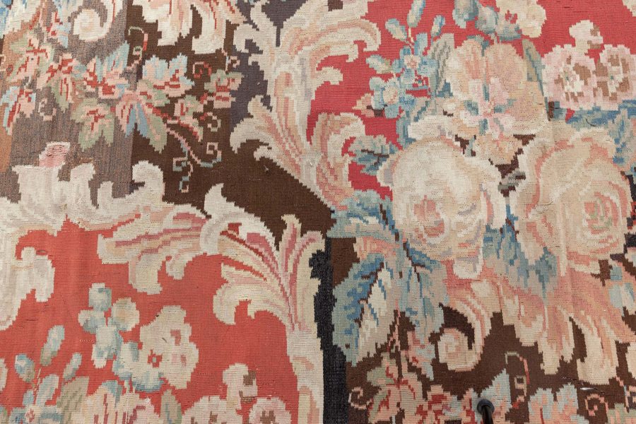 Early 20th Century Bessarabian Floral Bouquets Design Handmade Carpet BB6712