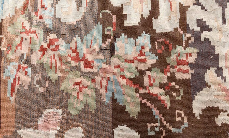 Early 20th Century Bessarabian Floral Bouquets Design Handmade Carpet BB6712
