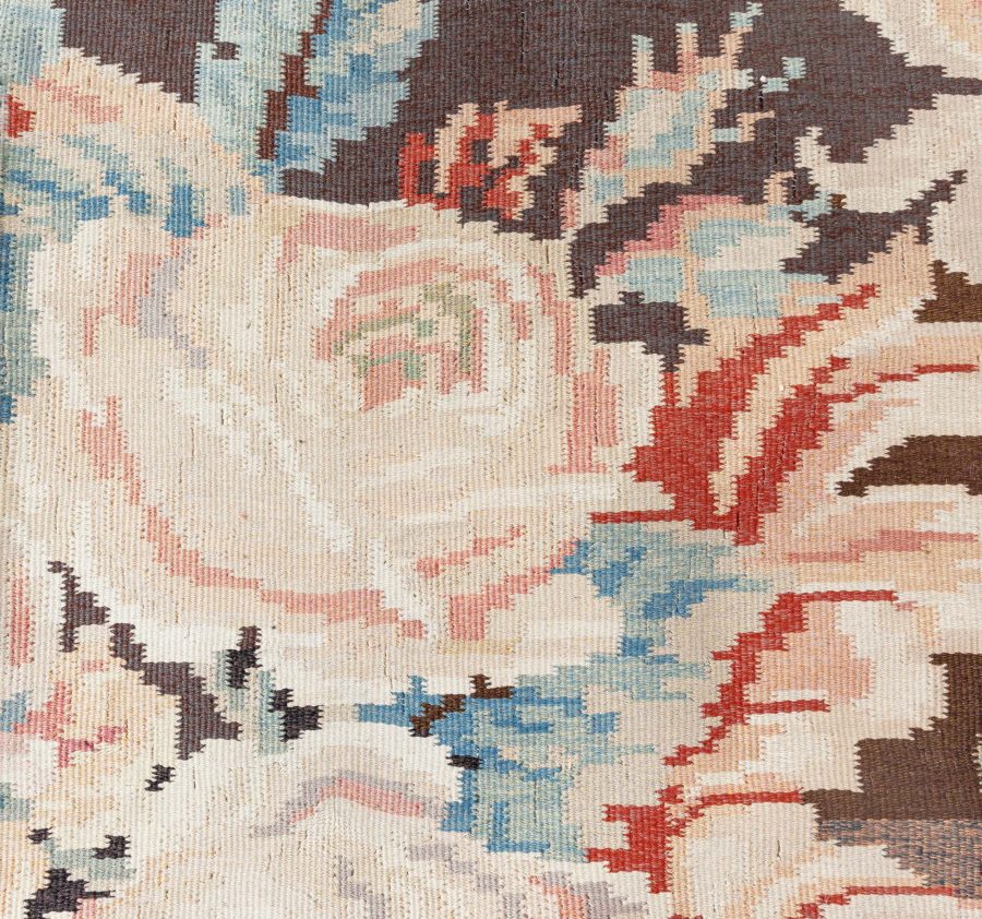 Early 20th Century Bessarabian Floral Bouquets Design Handmade Carpet BB6712