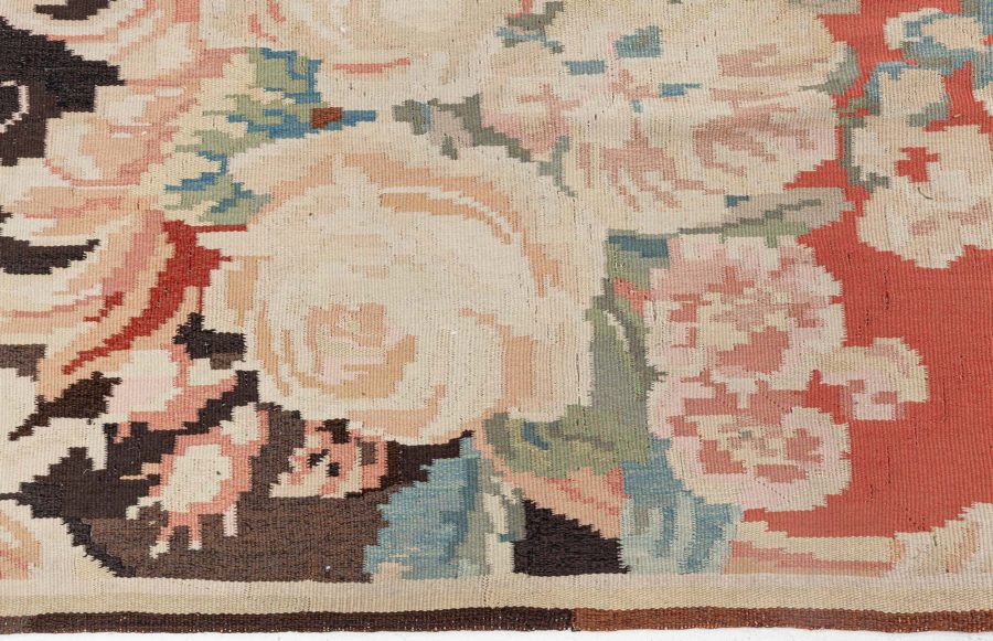 Early 20th Century Bessarabian Floral Bouquets Design Handmade Carpet BB6712