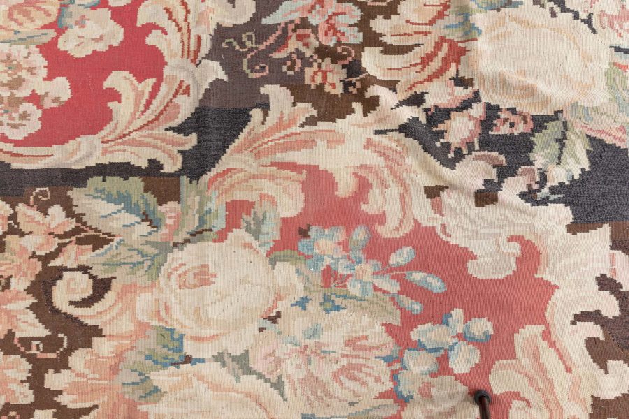 Early 20th Century Bessarabian Floral Bouquets Design Handmade Carpet BB6712