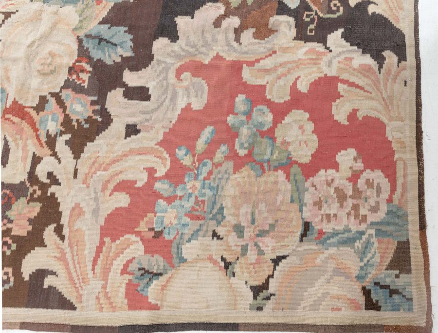 Early 20th Century Bessarabian Floral Bouquets Design Handmade Carpet BB6712