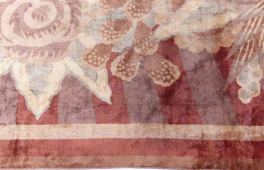 Large Vintage Indian Art Deco Handwoven Wool Rug BB6758