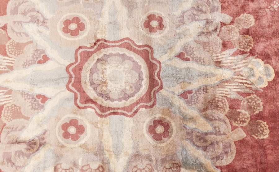 Large Vintage Indian Art Deco Handwoven Wool Rug BB6758