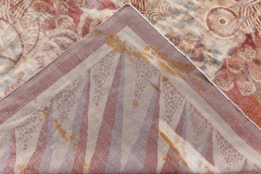 Large Vintage Indian Art Deco Handwoven Wool Rug BB6758