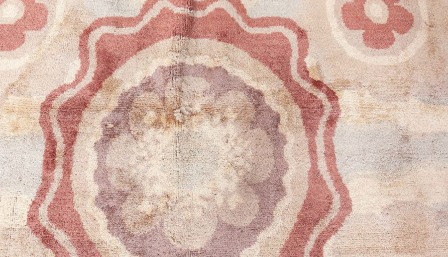 Large Vintage Indian Art Deco Handwoven Wool Rug BB6758
